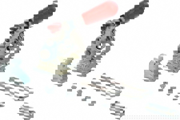 Pull-Action Latch Clamp: Horizontal, 360 lb, U-Hook, Flanged Base